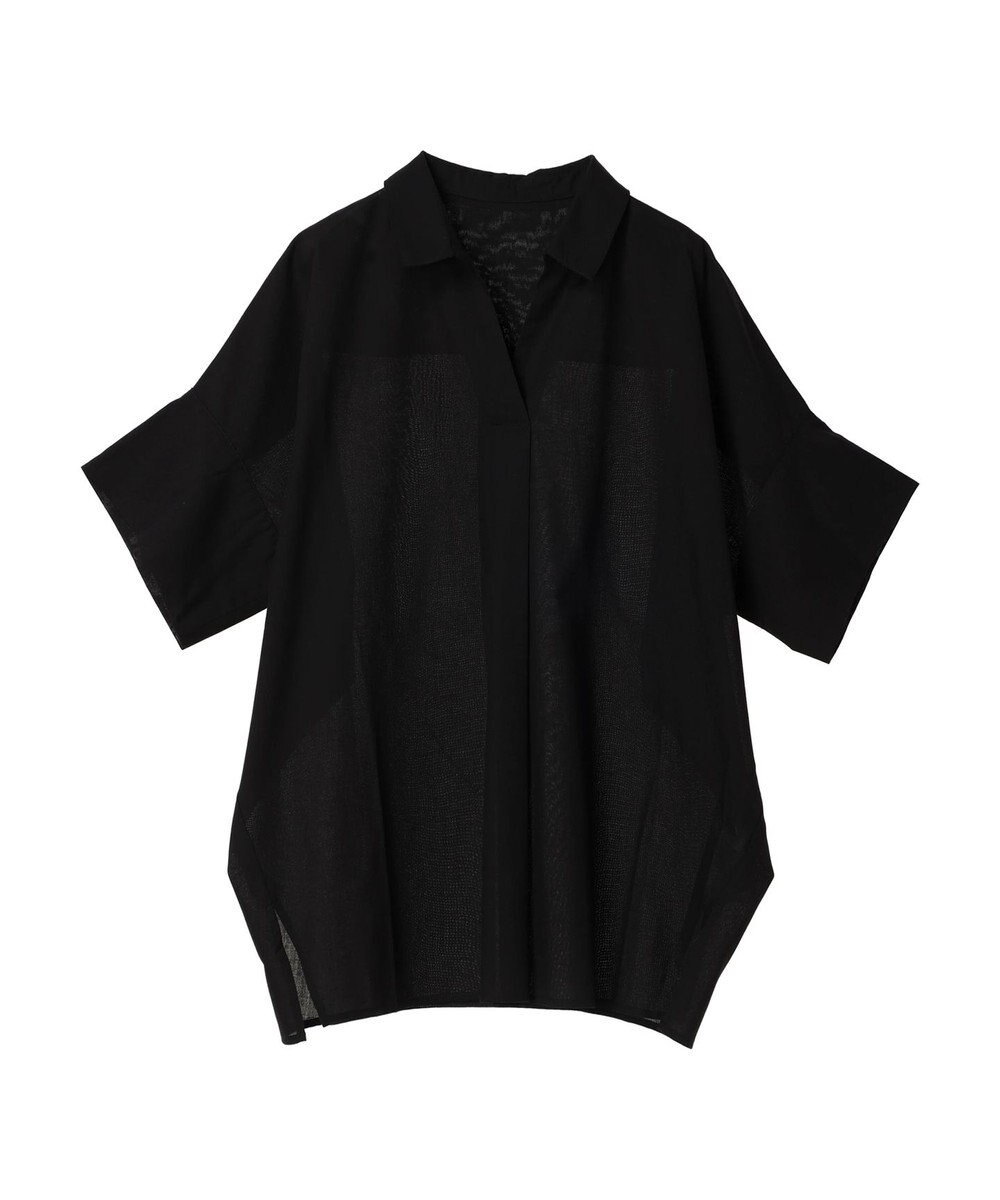 Green Parks 綿麻混スキッパーシャツ 