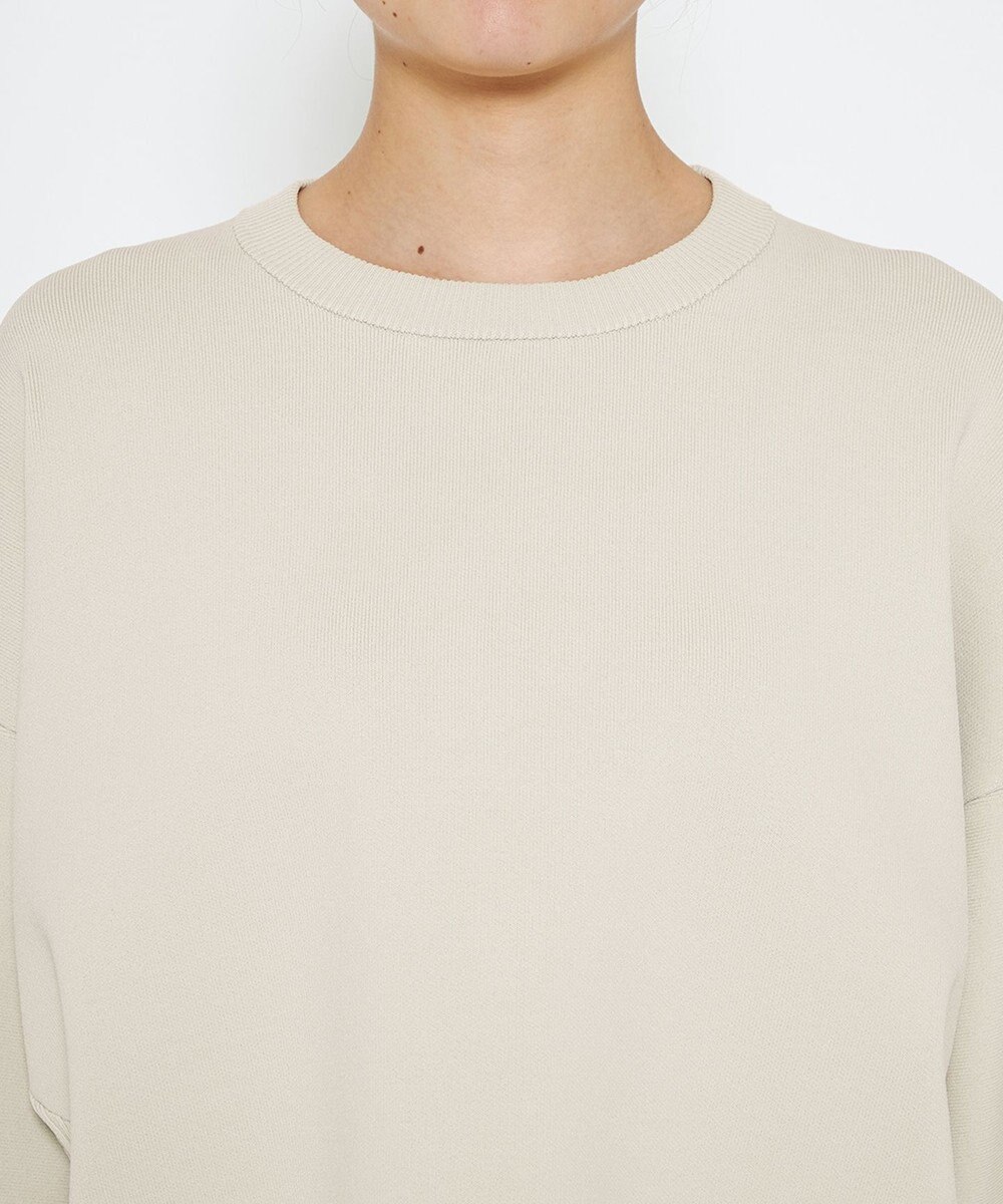 uncrave 【洗える】スムースニット スウェット風プルオーバー（uncrave WHITE） 