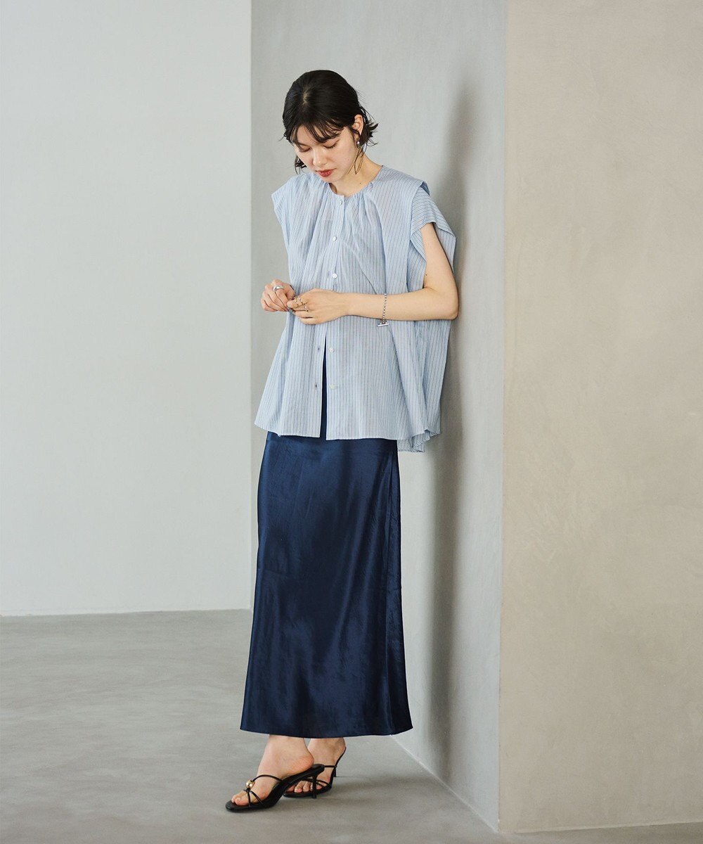 #Newans 【金子綾さんインスタライブご紹介アイテム】マルチストライプノースリーブシャツ 