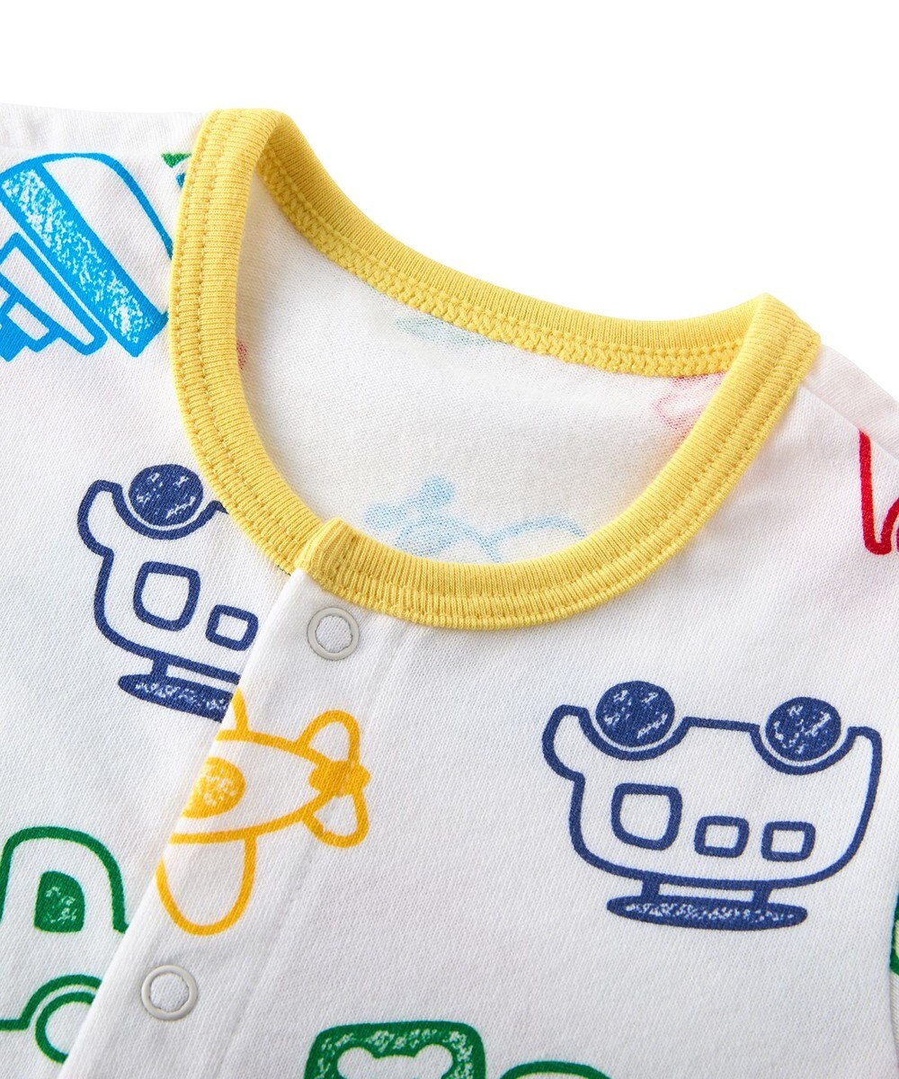 MIKI HOUSE HOT BISCUITS 【70-80cm】ビーンズ×乗り物 総柄ショートオール 