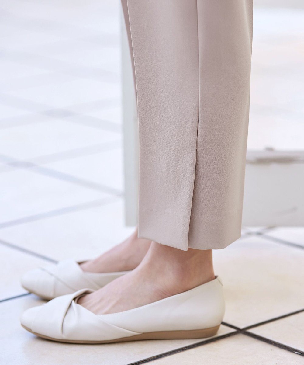 Tiaclasse 【ストレッチジョーゼット】スリットテーパードパンツ 