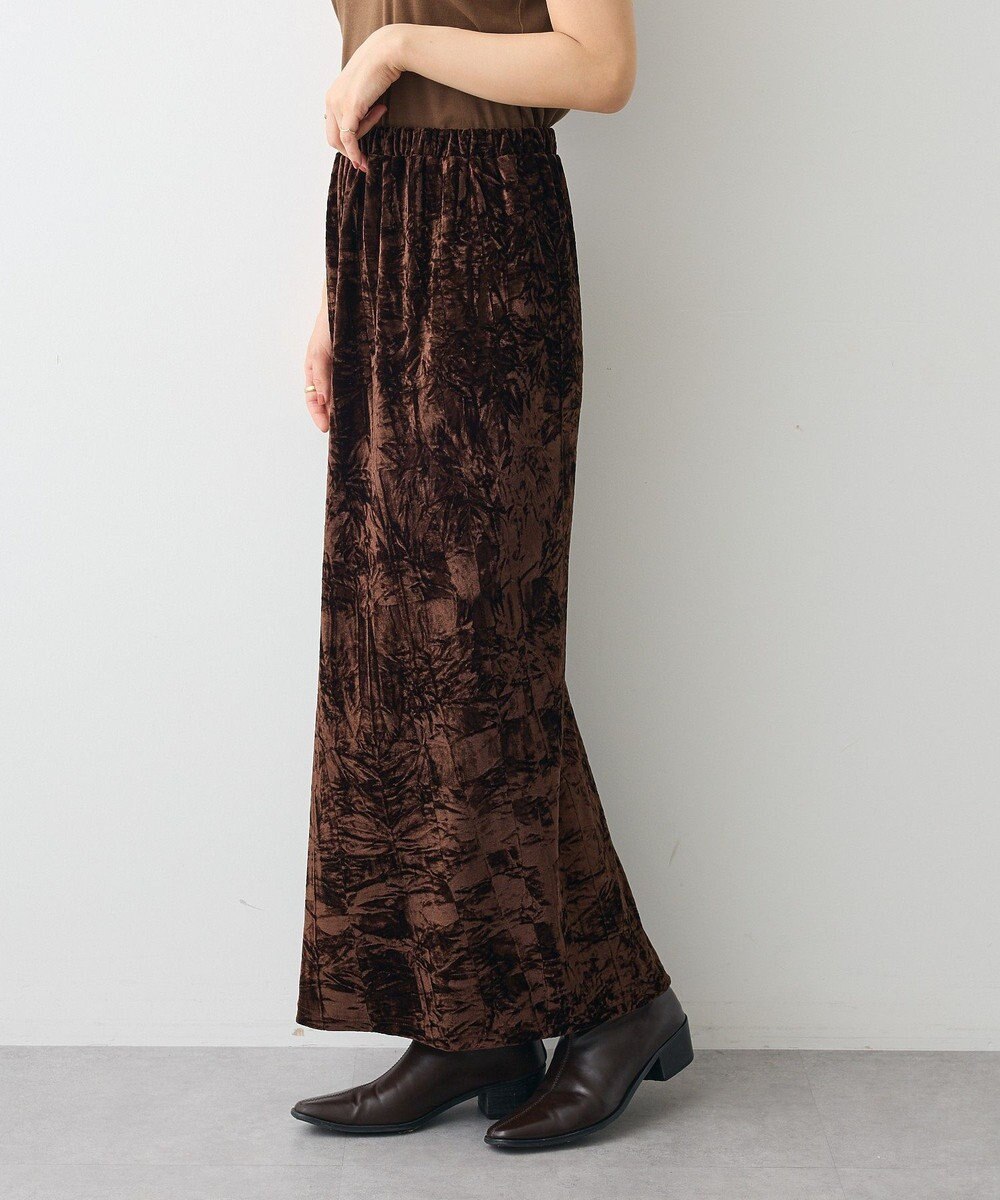 CRAFT STANDARD BOUTIQUE クラッシュベロアサイドスリットスカート 