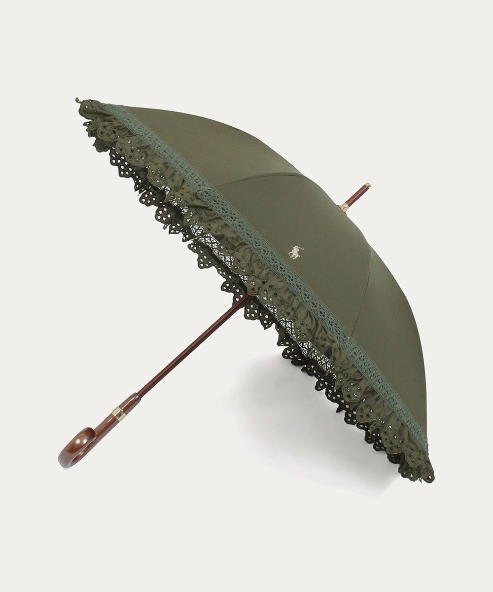 MOONBAT 【遮光/晴雨兼用日傘】POLO RALPH LAUREN(ポロ ラルフローレン) エンブフリル 長傘 遮熱 UV 