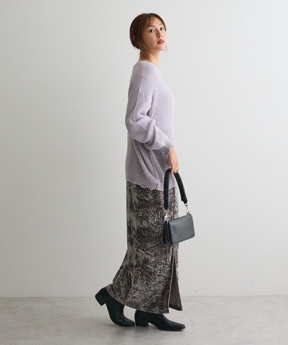 CRAFT STANDARD BOUTIQUE クラッシュベロアサイドスリットスカート 