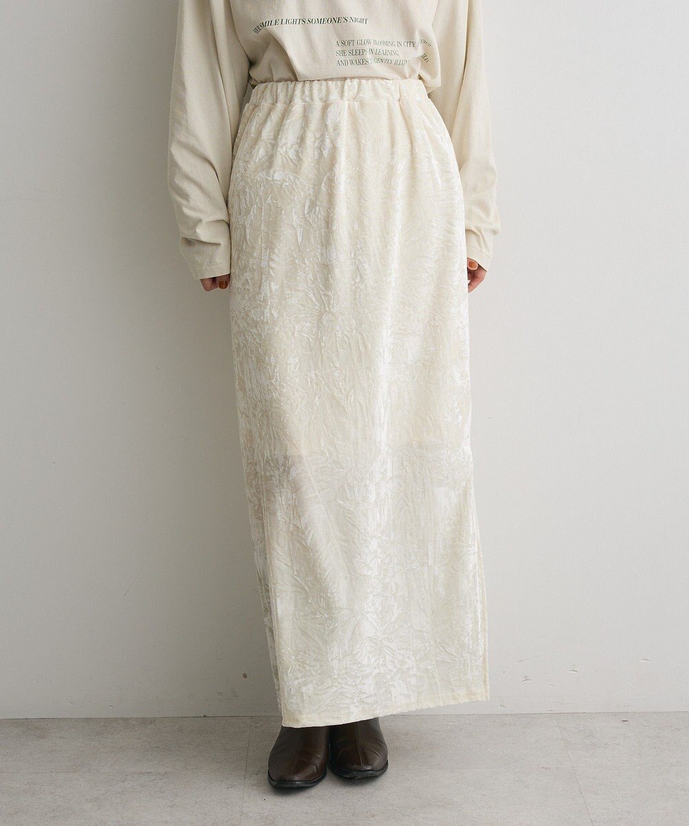 CRAFT STANDARD BOUTIQUE クラッシュベロアサイドスリットスカート 