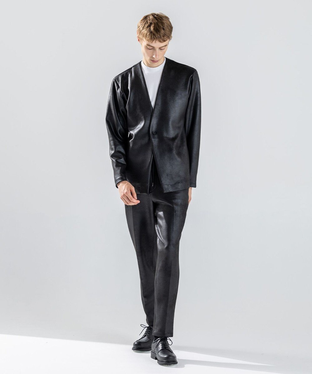 JOSEPH HOMME 新素材【ストレッチ/光沢感】レザーライクジャージードロスト付きテーパードパンツ / PEGG CONVERTIBLE 