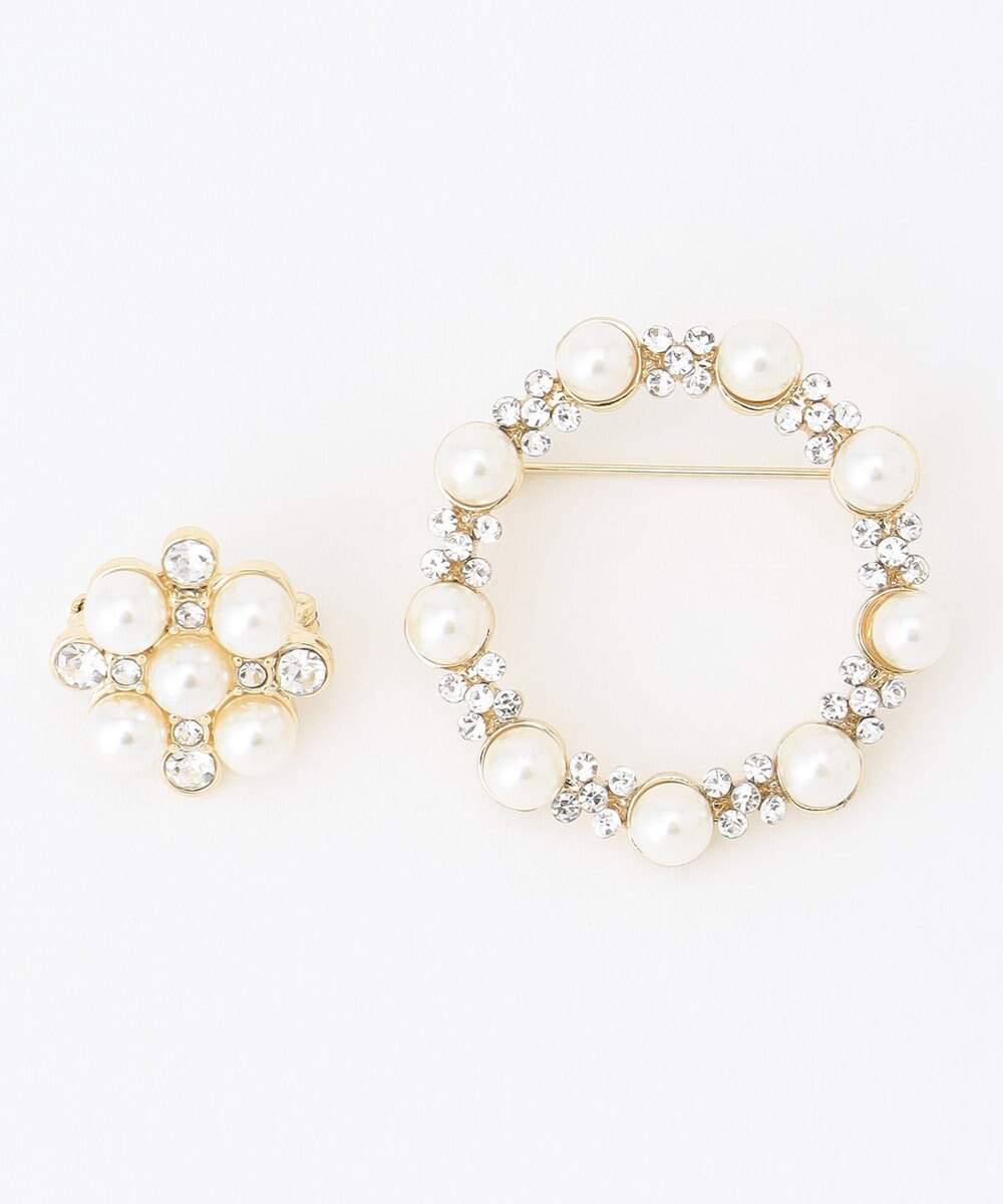 ANY 【2セット】【親子で使える】パールビジューブローチ 