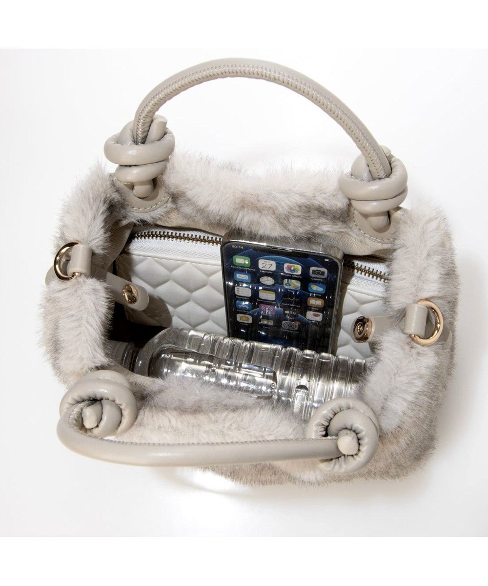 UNBILLION カシュカシュ cachecache / ミンク風フェイクファーノットハンドルバッグ 