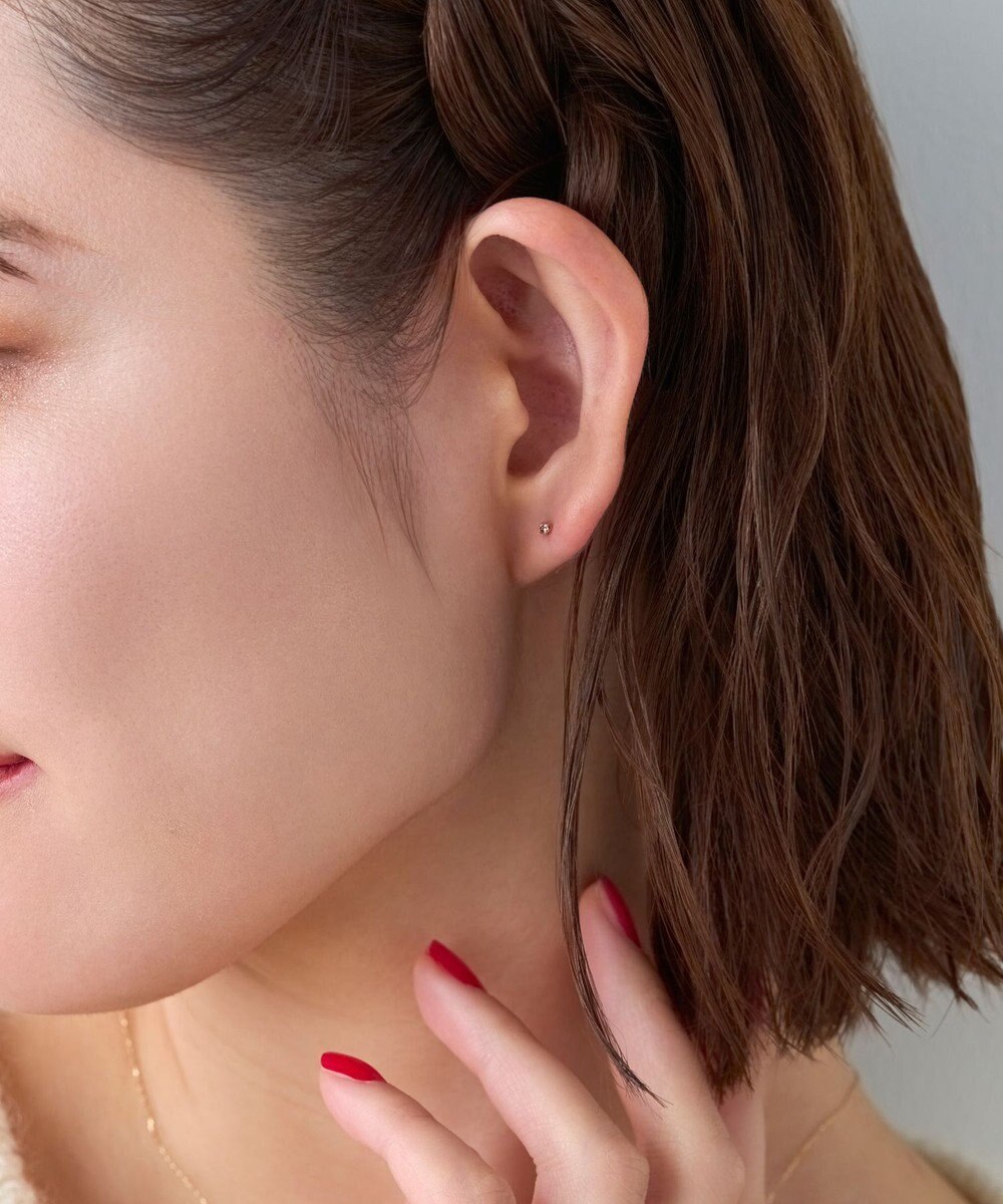 Phoebe 【K10】一粒ダイヤモンドピアス　ローズゴールド 