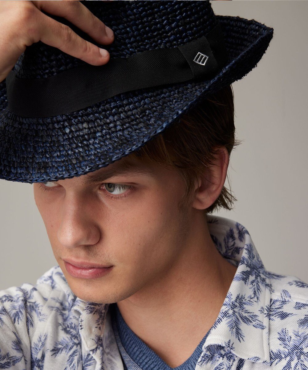 JOSEPH ABBOUD 【サイズ調整可】ラフィアメランジ ハット 