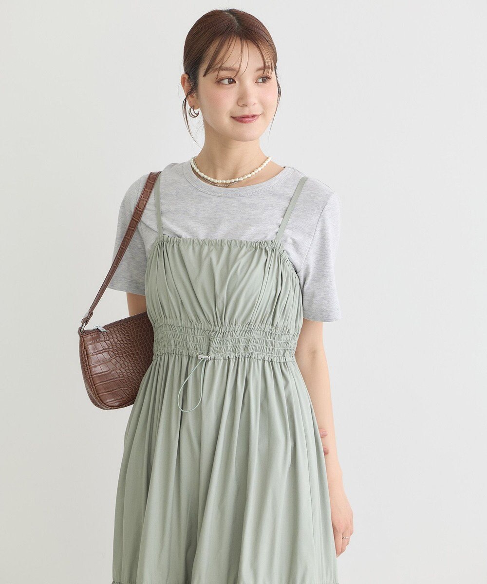 earth music&ecology ドロストシャーリングキャミワンピース 