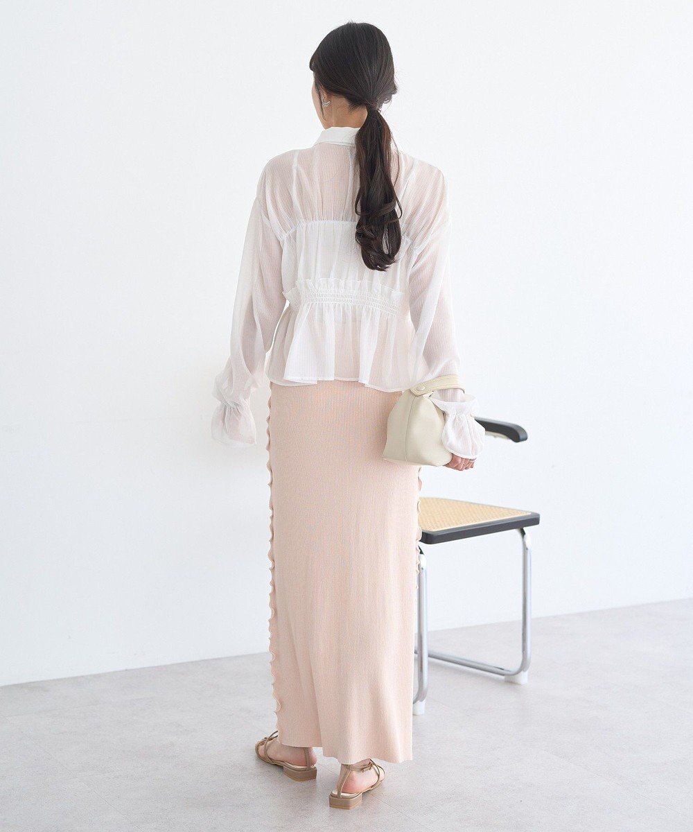 earth music&ecology シャーリングストライプシャツ 