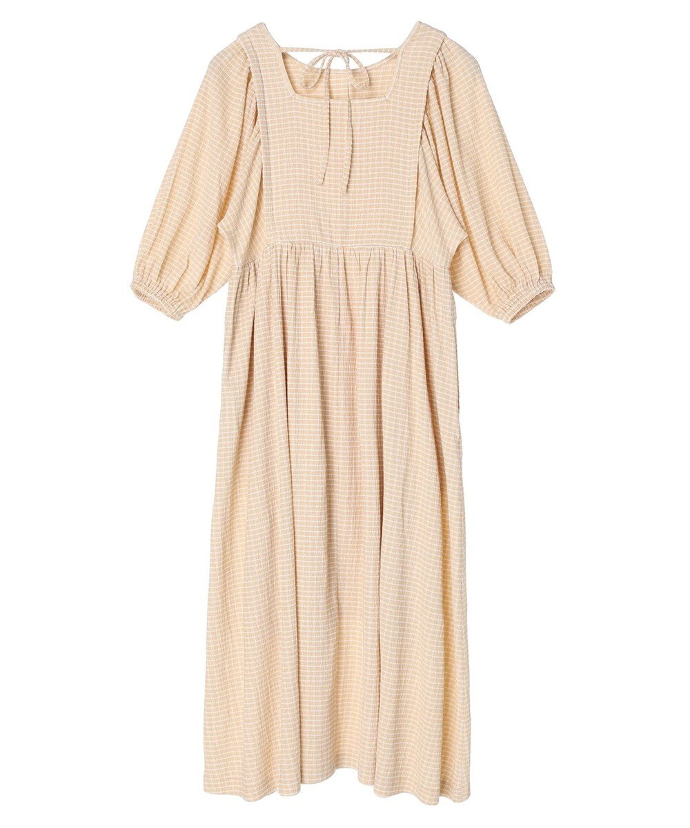 earth music&ecology ボリュームスリーブＣｈｅｃｋワンピース 