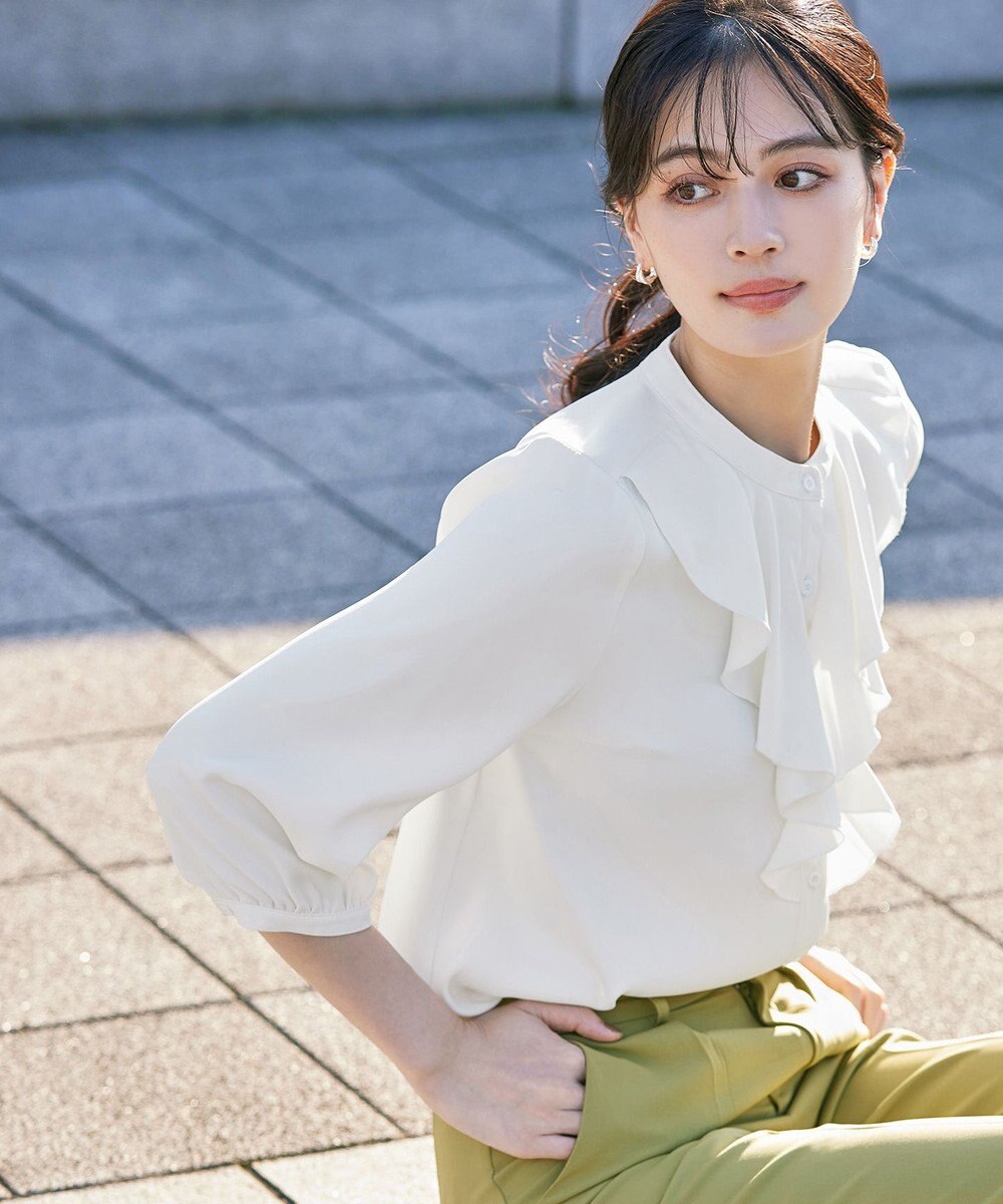 Tiaclasse 【洗える】フリルブラウス 