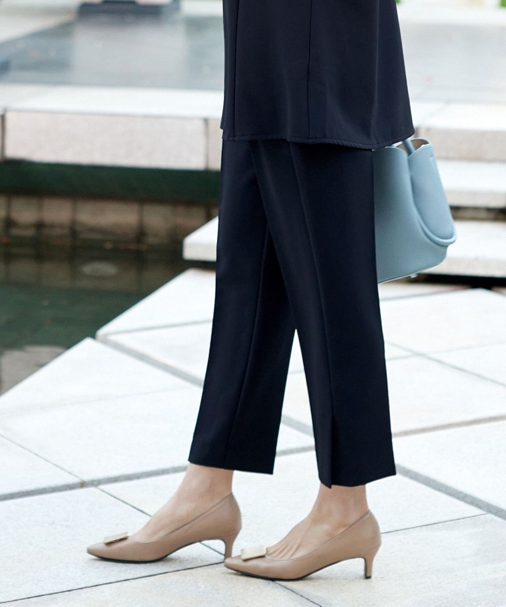 Tiaclasse 【ストレッチジョーゼット】スリットテーパードパンツ 