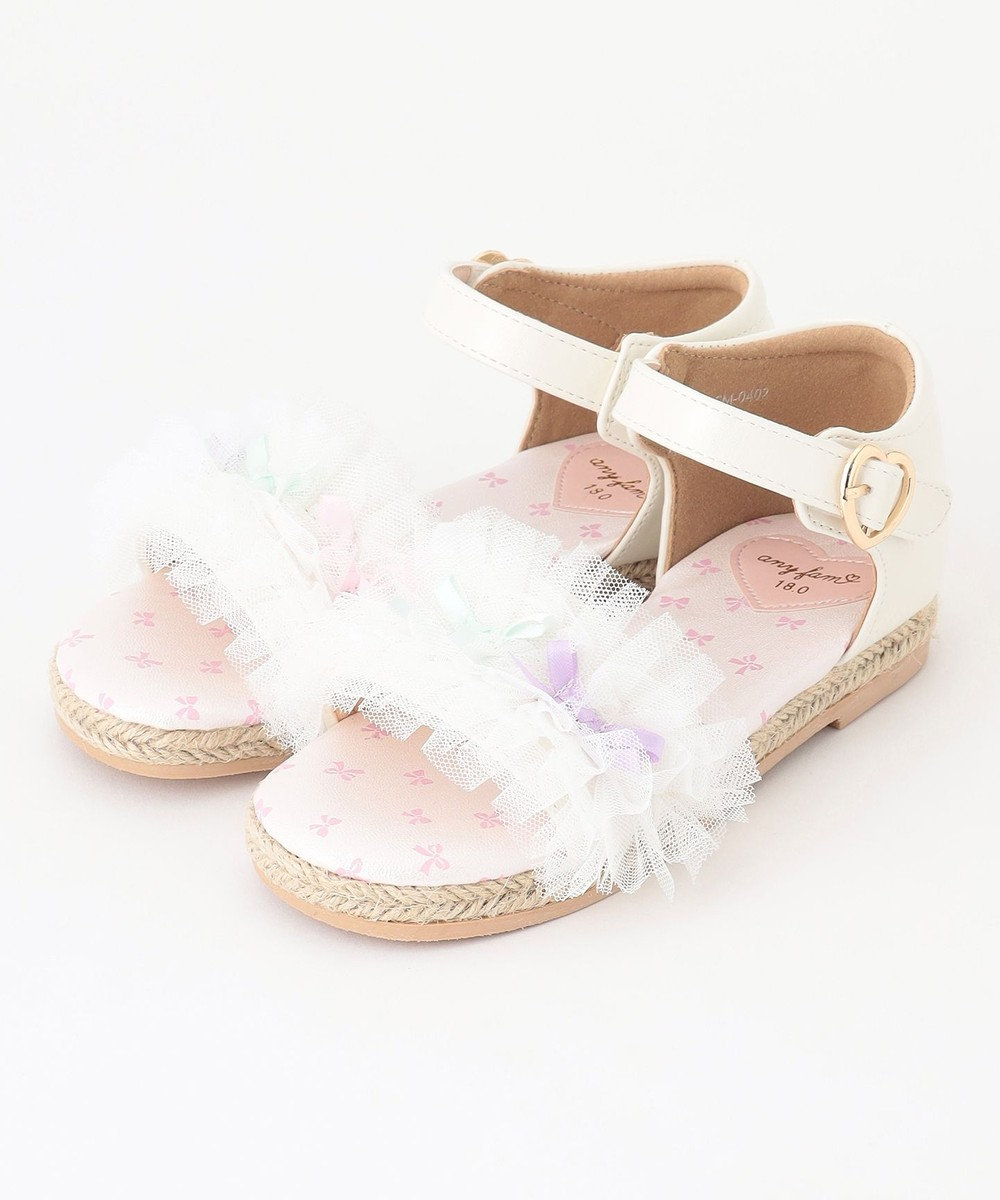 ANY KIDS チュールフリル サンダル 