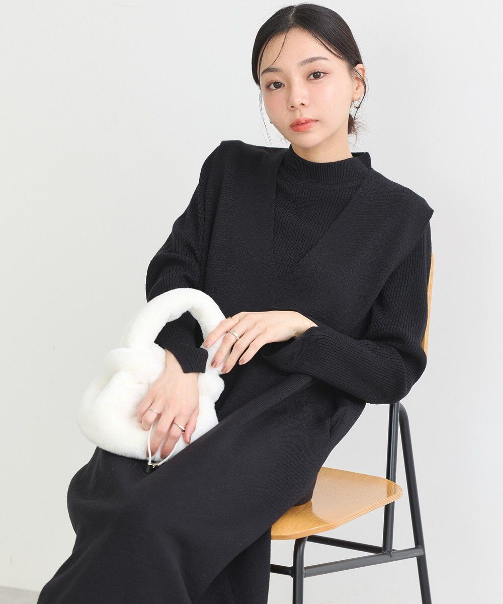 earth music&ecology Ｓｅｔ２点ハイネックプルオーバー＋ニットワンピース 