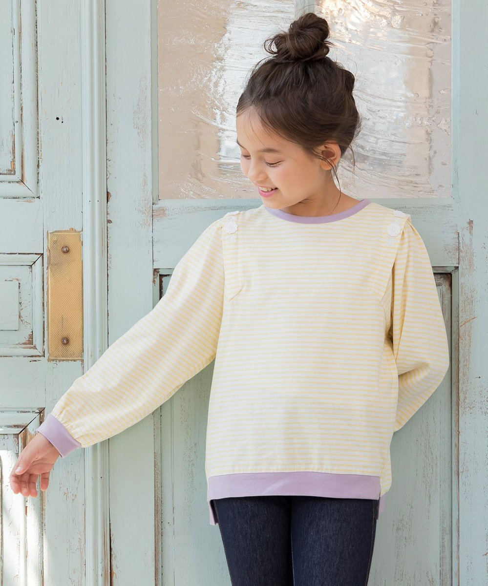 組曲 KIDS 【110-140㎝】リボンボーダー トップス 