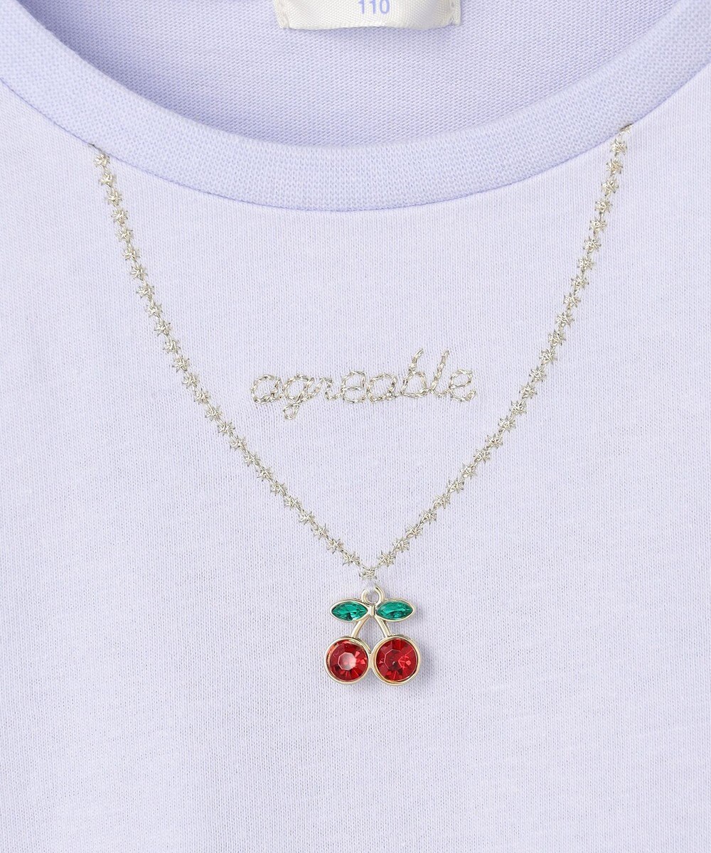 ANY KIDS チュール袖 七分Tシャツ 