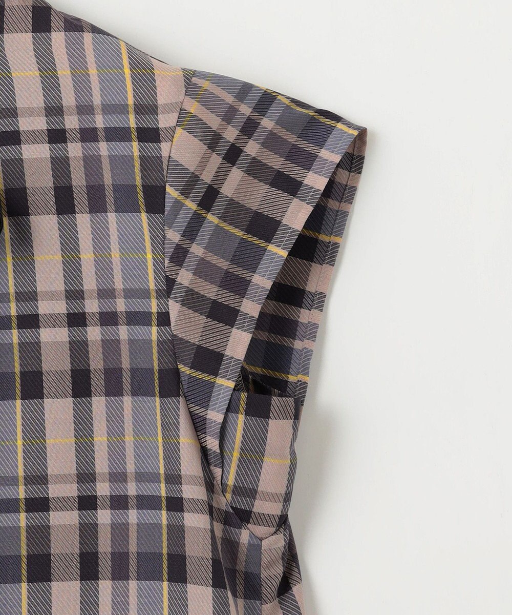 組曲 【リボンタイ付き】シアーツイルチェック ブラウス 