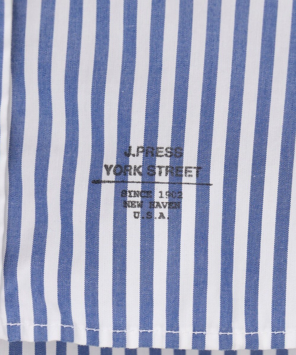 J.PRESS YORK STREET 【UNISEX】タイプライターストライプ バンドカラーシャツ 