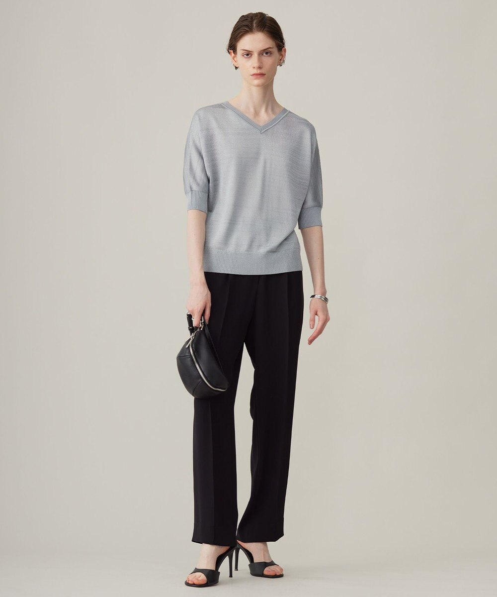 ICB L 【洗える】ライトダブルクロス ストレートパンツ 