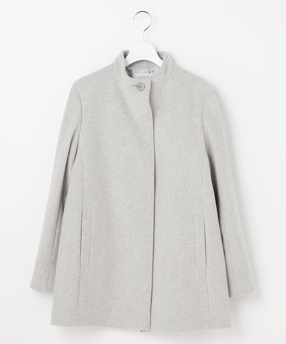 J.PRESS LADIES ショートビーバー ミディ丈 スタンドカラー コート 