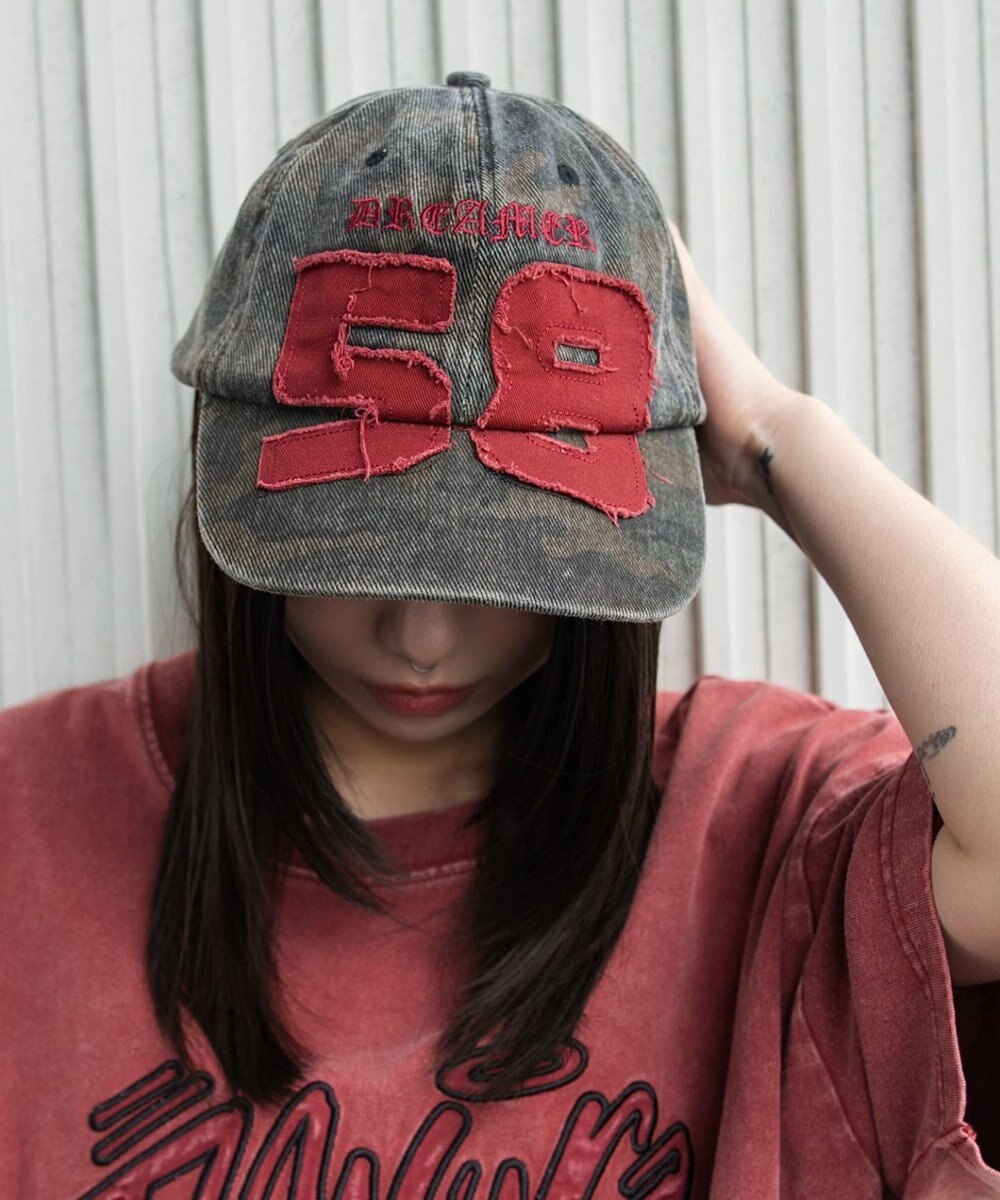 WEGO ナンバリングアップリケキャップ 