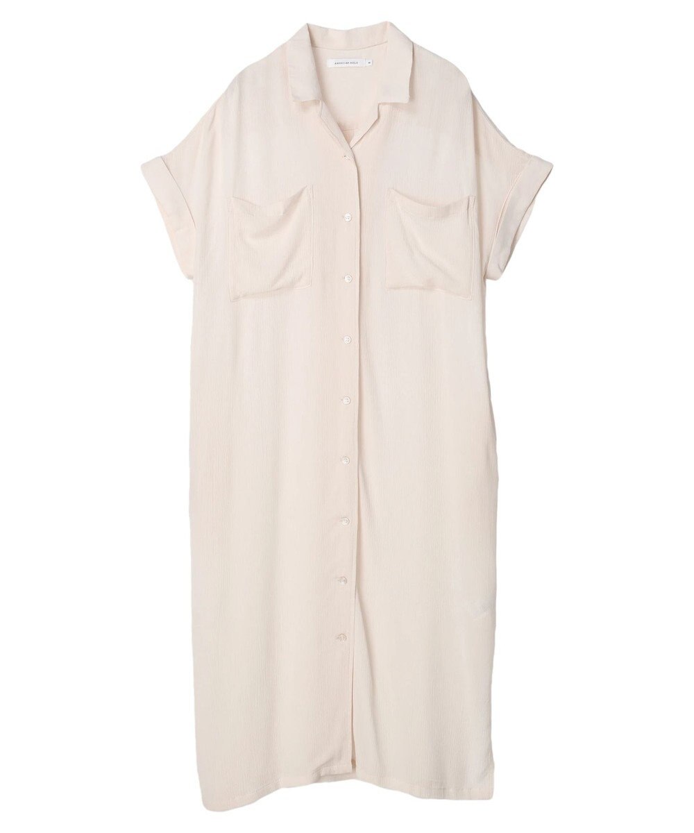 AMERICAN HOLIC 楊柳Ｗポケット開襟ワンピース 