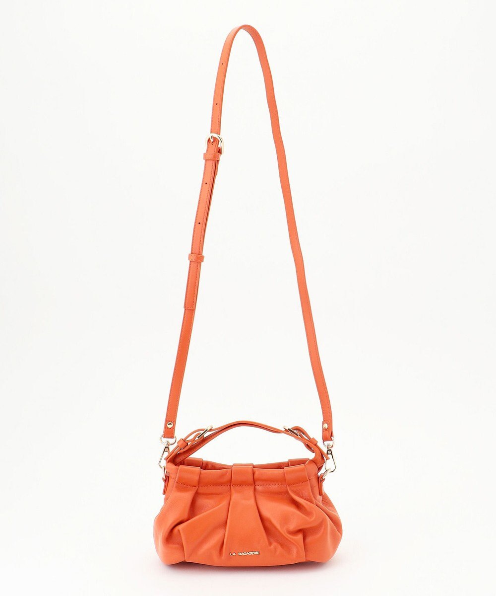 LA BAGAGERIE シープレザー　ギャザーミニマムバッグ 