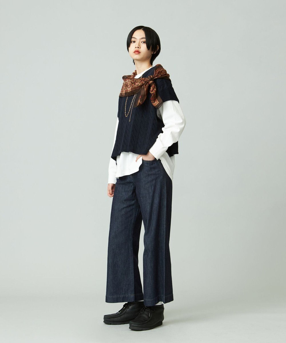 J.PRESS YORK STREET 【WOMEN】コットンニット ケーブルポンチョ 
