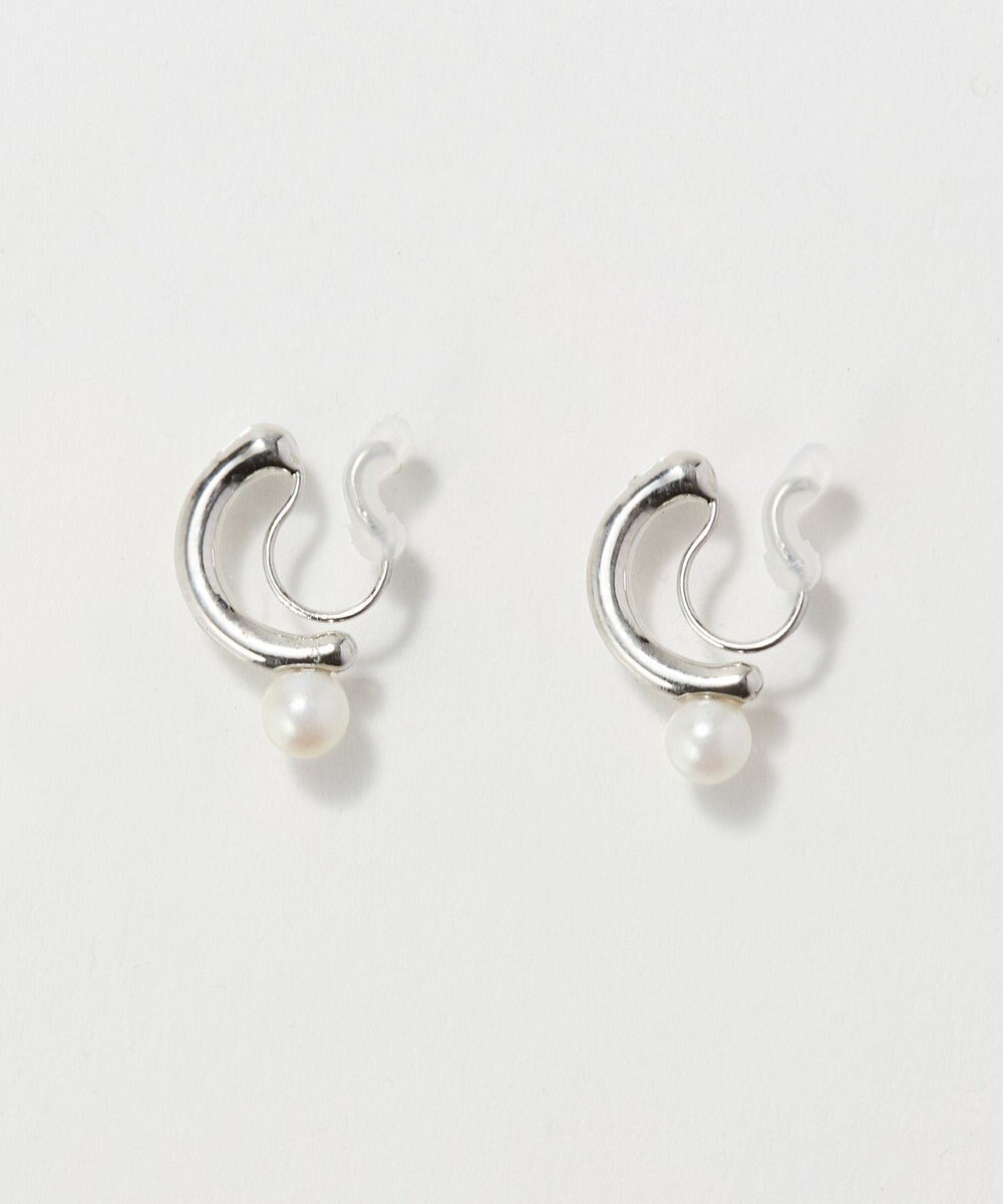 Phoebe 〈痛くないシリーズ/金属アレルギー対応〉ソロパールフープライトフィットイヤリング　シルバー/ニッケルフリー 