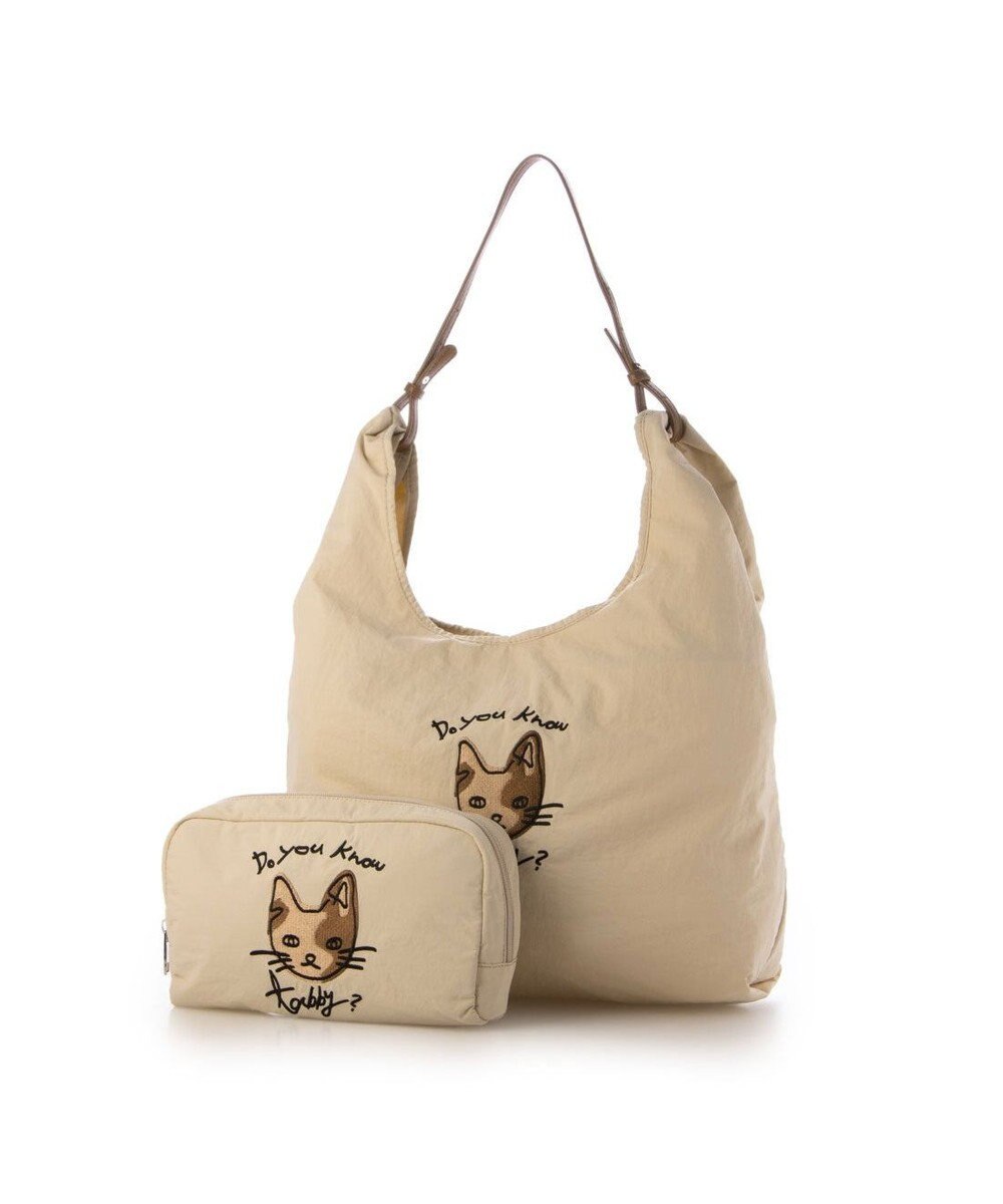 UNBILLION カシュカシュ cachecache / アニマルドローイング刺繍ナイロントート 