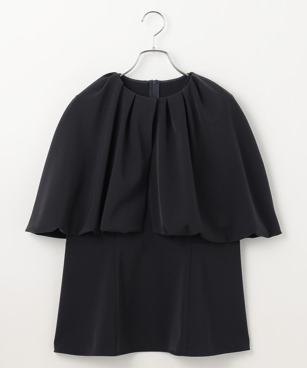 #Newans ＜亀恭子さんコラボ＞取り外し可能ケープ付きペプラムブラウス 