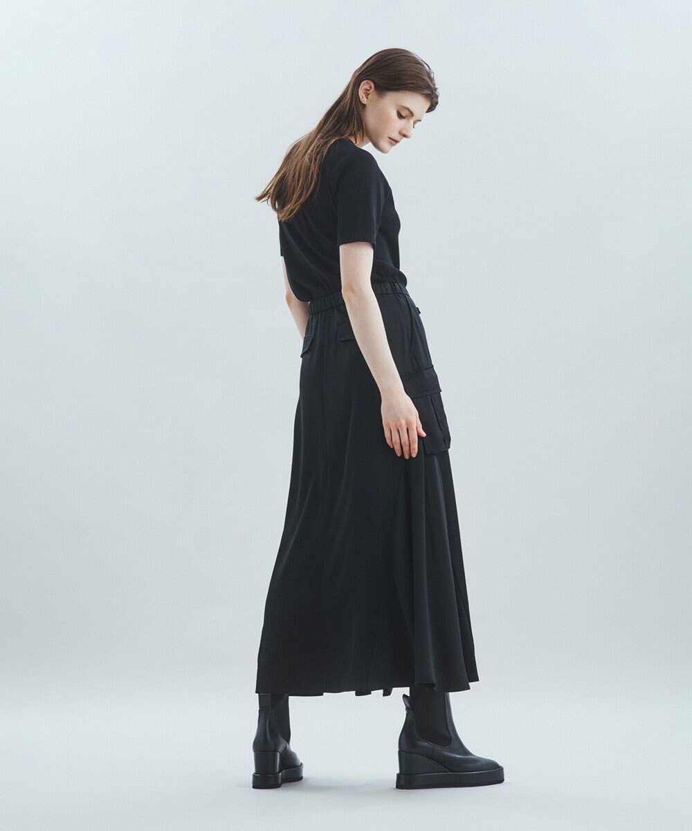 GRACE CONTINENTAL サテンミリタリーロングスカート 