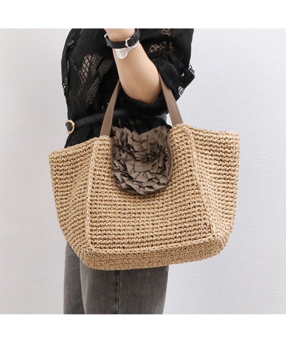 UNBILLION カシュカシュ cachecache / フリルフラップスクエアトート カゴバッグ 