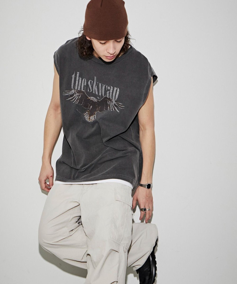 WEGO 【ユニセックス着用アイテム/手洗い可】ピグメントグラフィックノースリーブ 