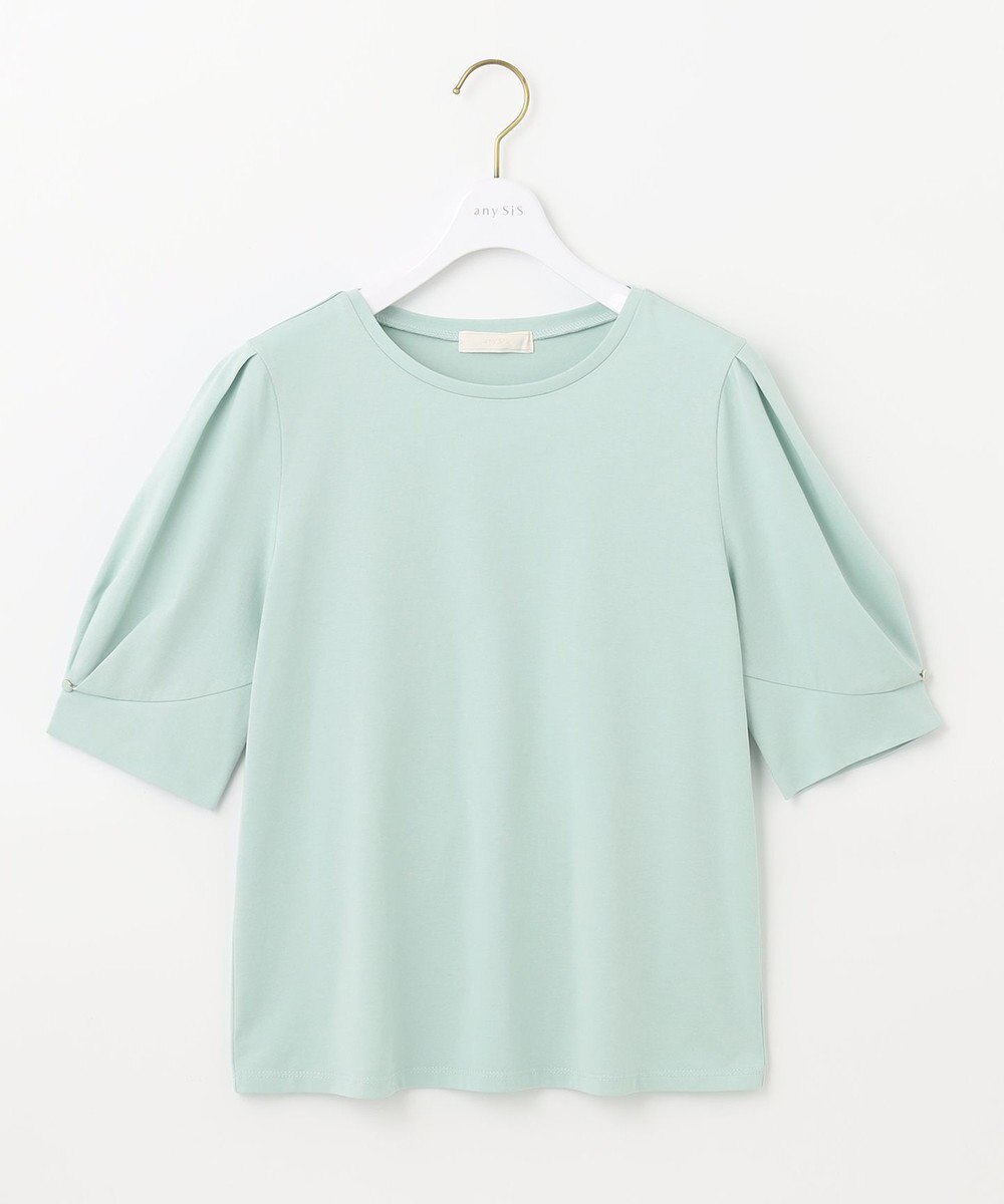 ANY SIS 【UVケア】プレーティングジャージー タックスリーブ カットソー 