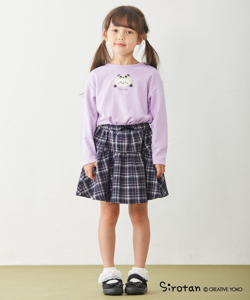 ANY KIDS 【しろたん×any FAM】しろたんサガラ刺繍長袖Tシャツ 