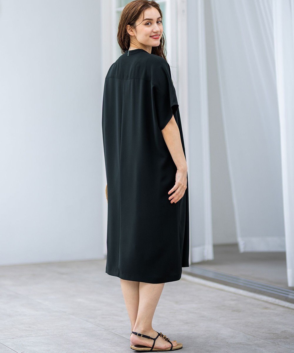 23区 L 【Lサイズ限定/吸水速乾/UVカット/接触冷感/】ストレッチジョーゼット 半袖ワンピース 