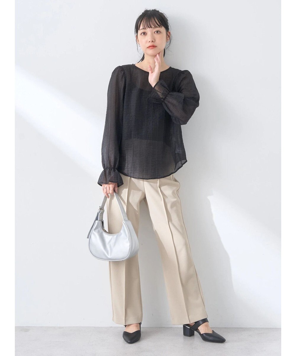 earth music&ecology キャンディースリーブシアーブラウス 