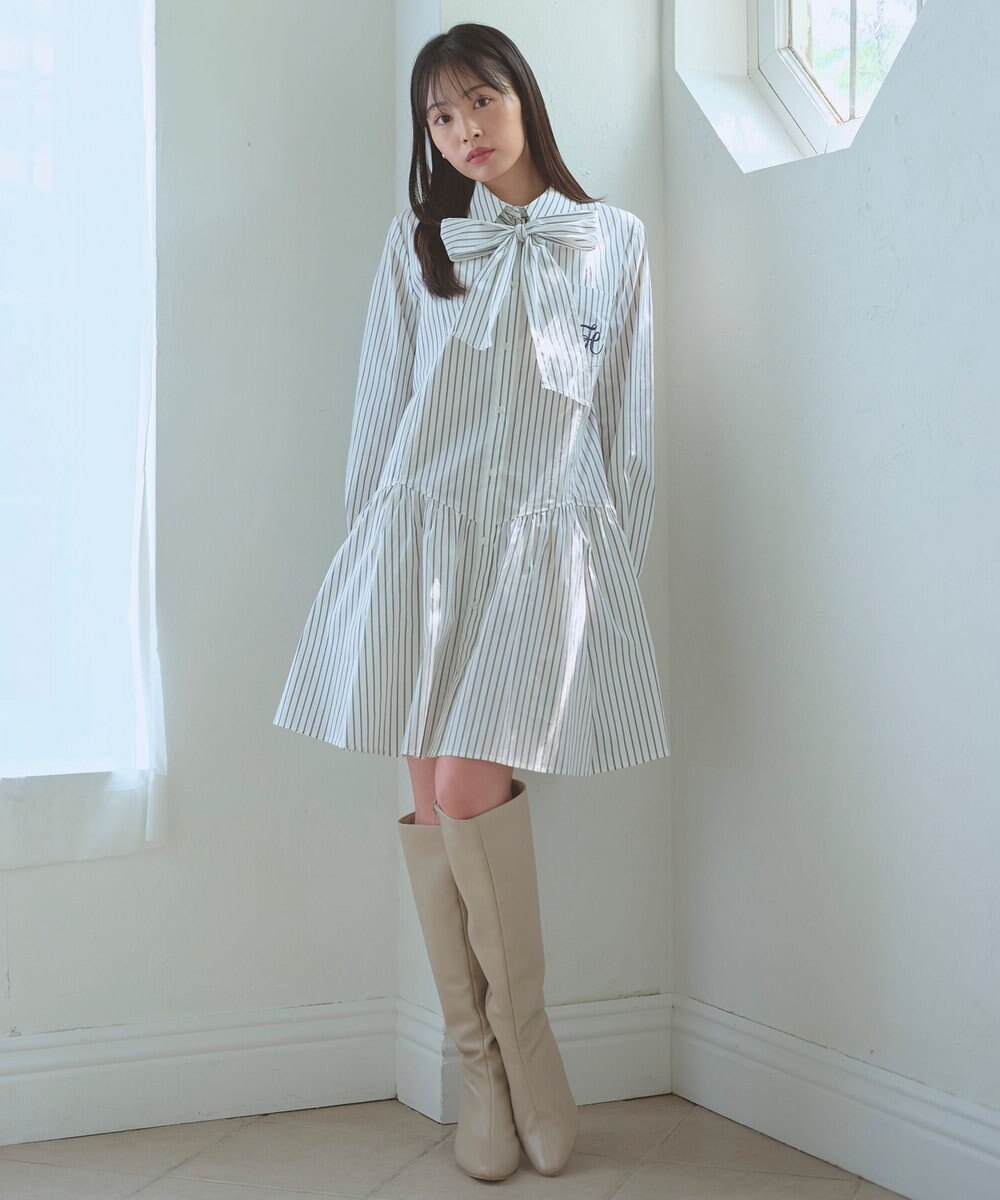 Feroux 【2WAY】リボンタイシャツ ワンピース 