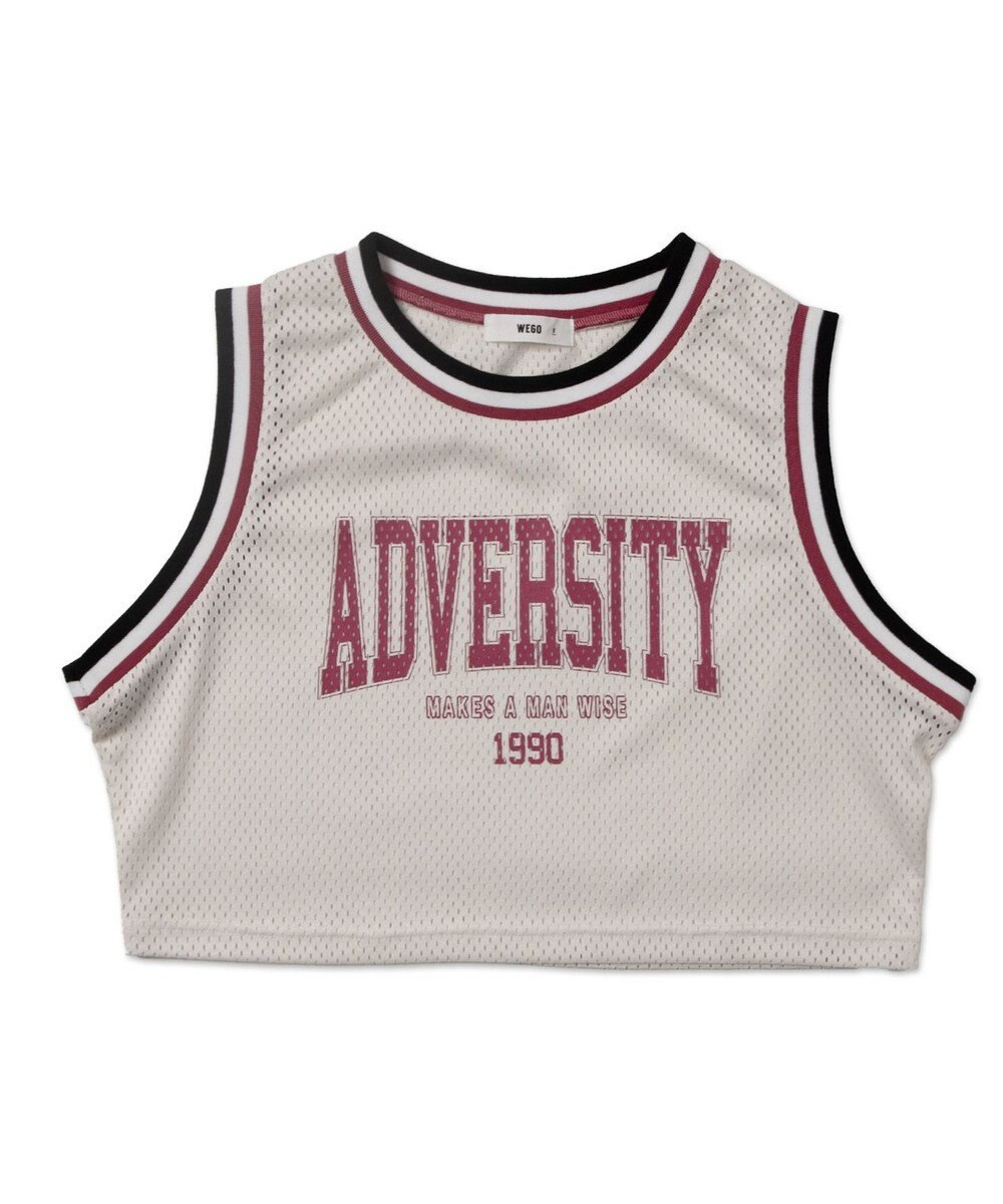 WEGO ロゴプリントメッシュタンク 