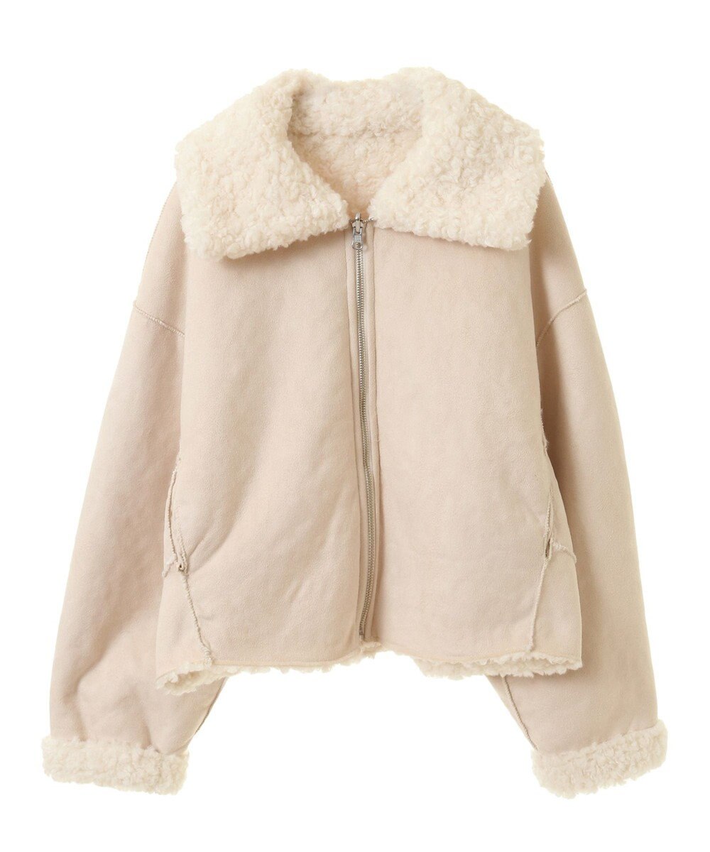 earth music&ecology リバーシブルフェイクムートンショートブルゾン 