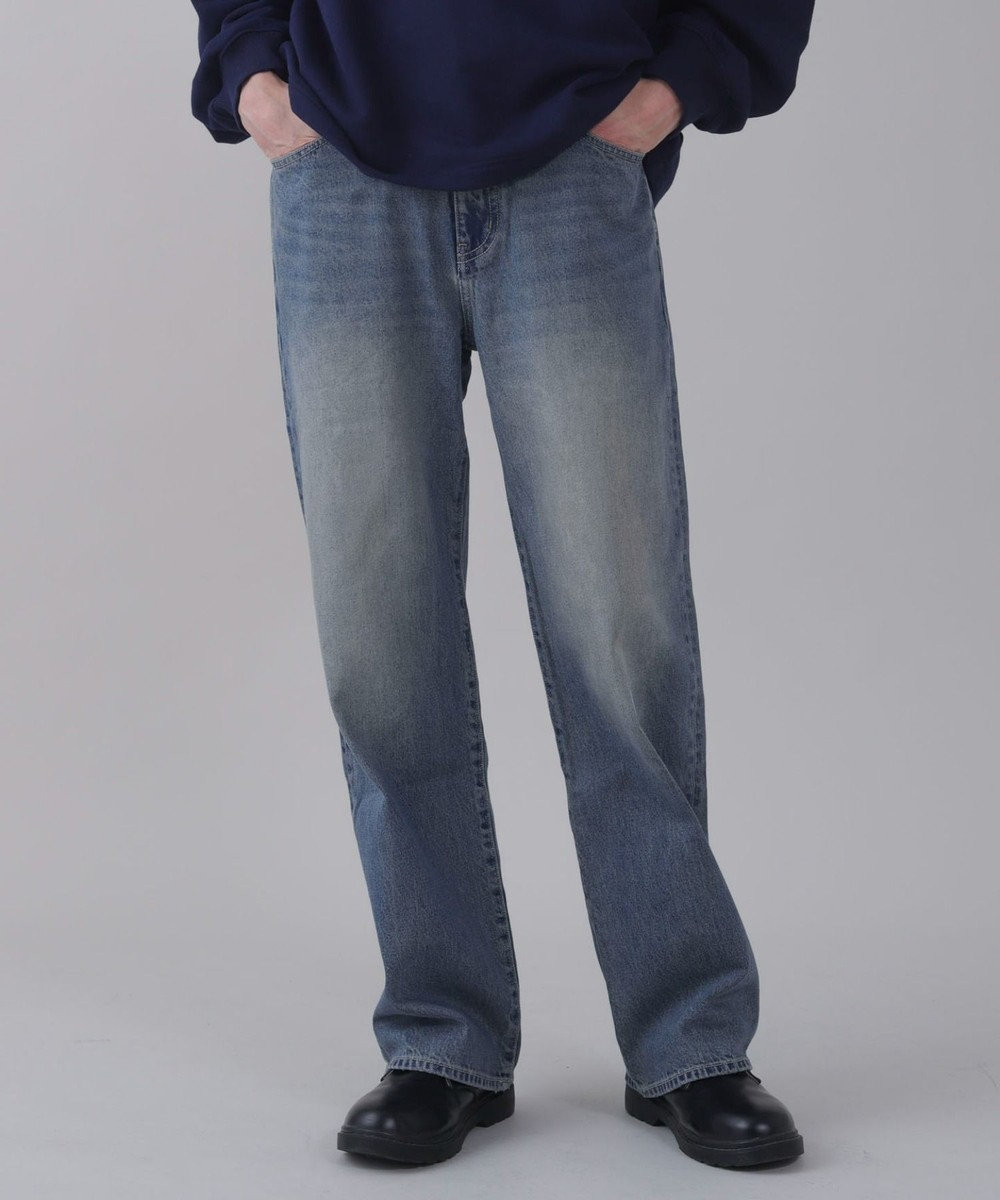 WEGO 【ユニセックス着用ITEM/ウエスト調整可】ストレートデニムパンツ 