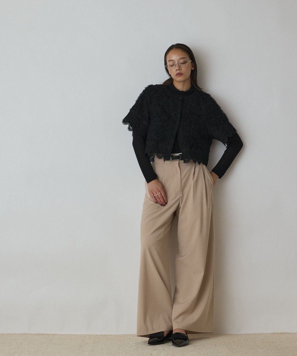 GRACE CONTINENTAL フラワー刺繍ニットカーディガン 