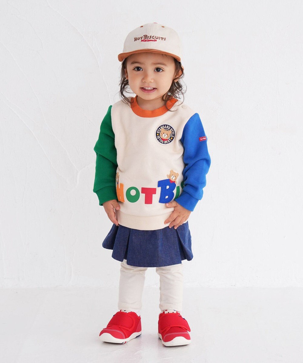 MIKI HOUSE HOT BISCUITS 【80-120cm】 立体ロゴ×キャラクタートレーナー 