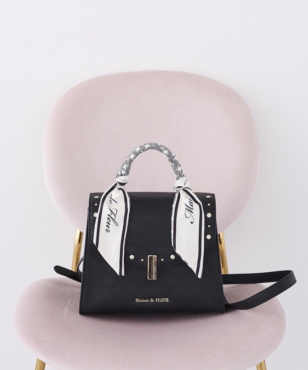 Maison de FLEUR スタッズフラップ２Ｗａｙバッグ 