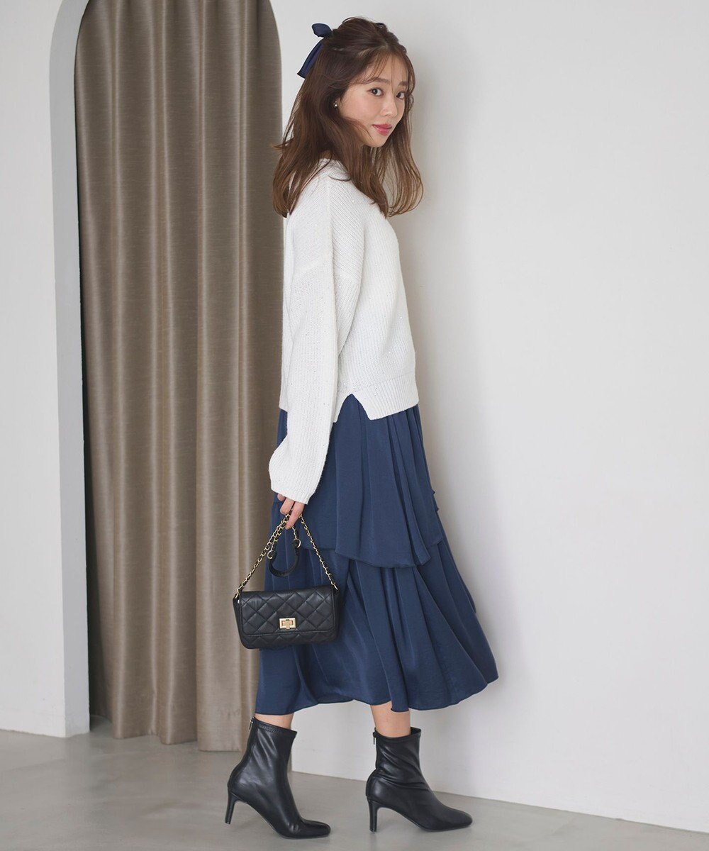 Feroux 【洗える】ランダムティアードスカート 