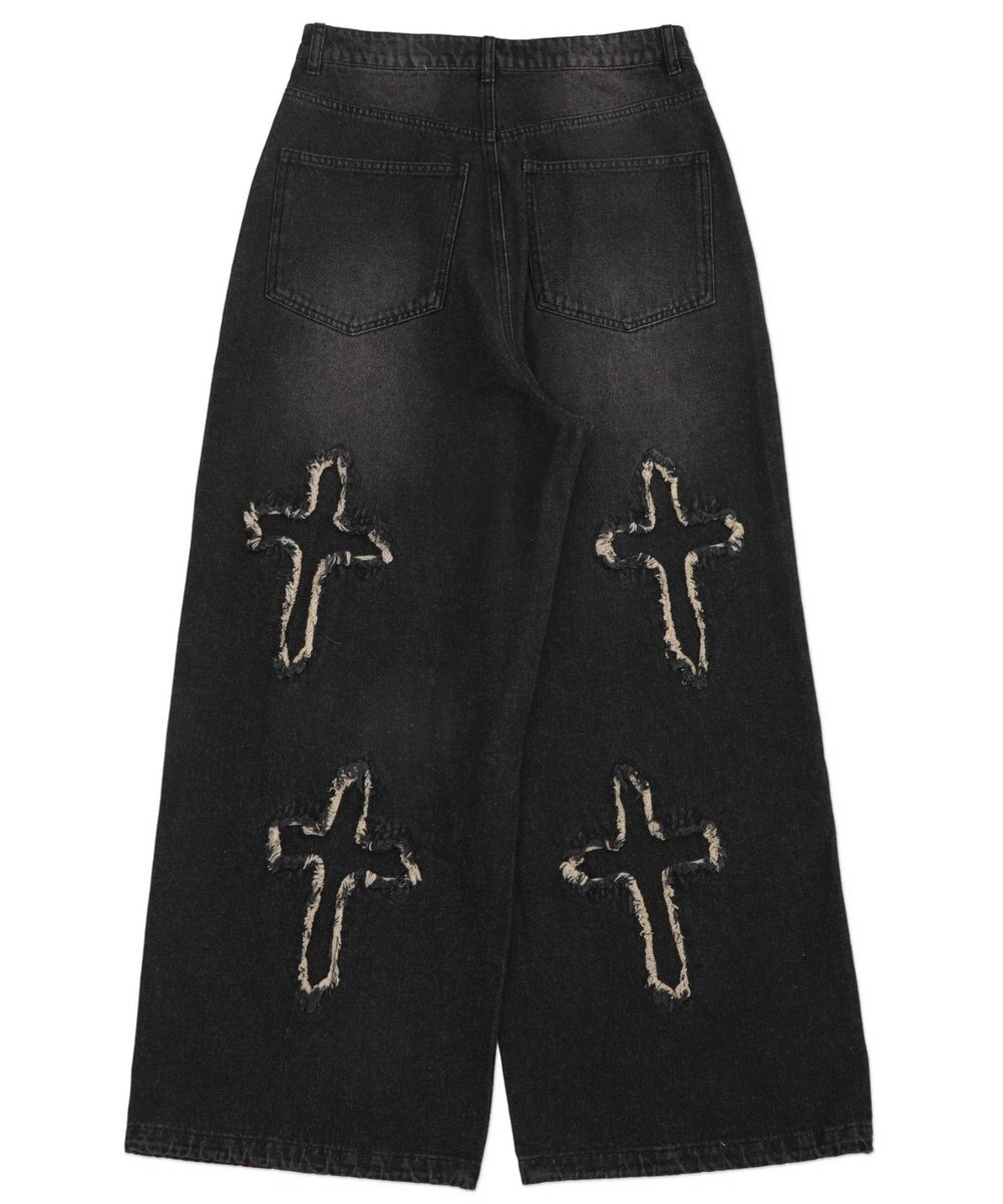 WEGO 【ユニセックス着用ITEM】フリンジデニムパンツ 